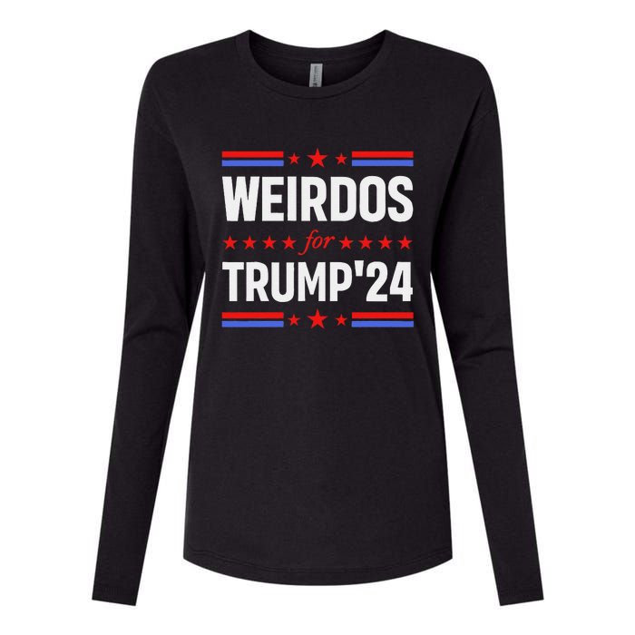 Weirdos For Trump 24 Funny Sarcastic Saying Womens Cotton Relaxed Long Sleeve T-Shirt