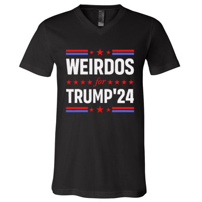 Weirdos For Trump 24 Funny Sarcastic Saying V-Neck T-Shirt