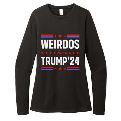 Weirdos For Trump 24 Funny Sarcastic Saying Womens CVC Long Sleeve Shirt