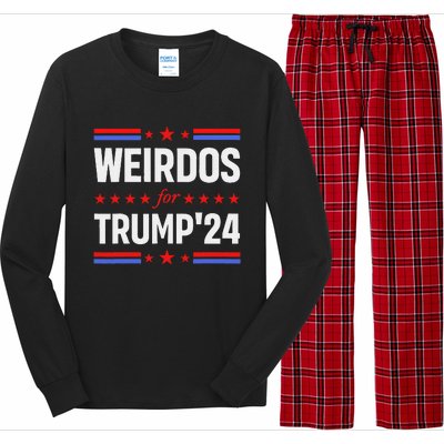 Weirdos For Trump 24 Funny Sarcastic Saying Long Sleeve Pajama Set