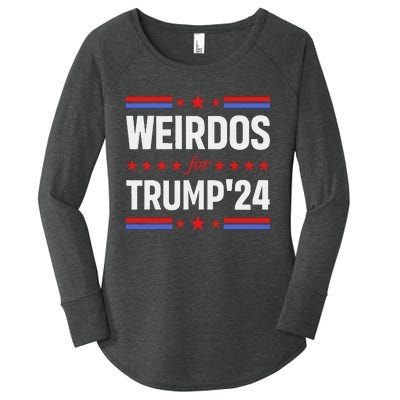 Weirdos For Trump 24 Funny Sarcastic Saying Women's Perfect Tri Tunic Long Sleeve Shirt