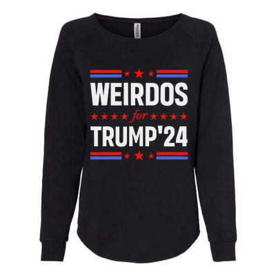 Weirdos For Trump 24 Funny Sarcastic Saying Womens California Wash Sweatshirt