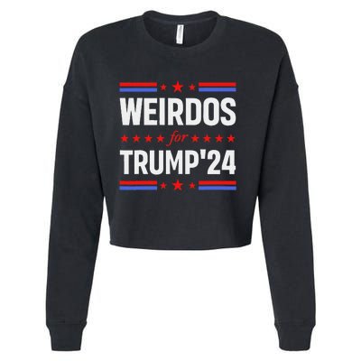 Weirdos For Trump 24 Funny Sarcastic Saying Cropped Pullover Crew