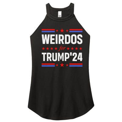 Weirdos For Trump 24 Funny Sarcastic Saying Women's Perfect Tri Rocker Tank