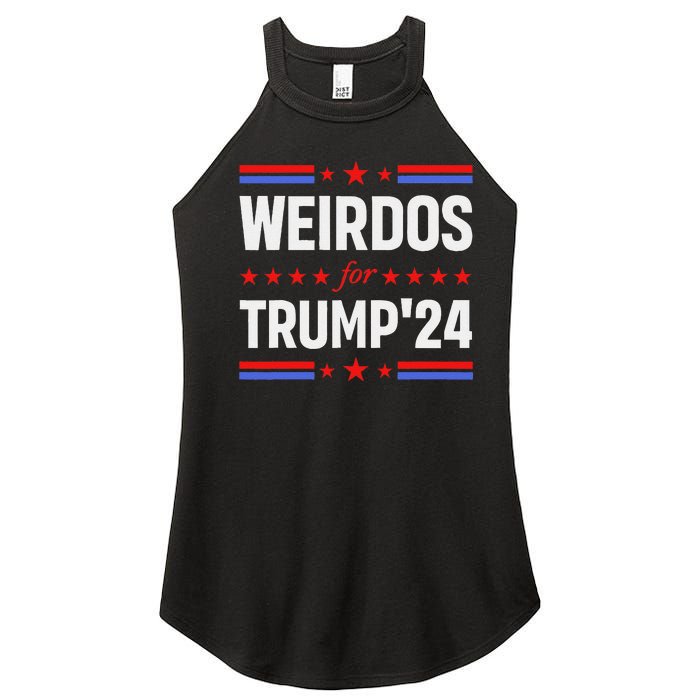 Weirdos For Trump 24 Funny Sarcastic Saying Women's Perfect Tri Rocker Tank