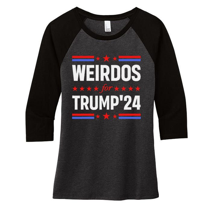 Weirdos For Trump 24 Funny Sarcastic Saying Women's Tri-Blend 3/4-Sleeve Raglan Shirt