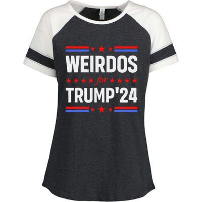 Weirdos For Trump 24 Funny Sarcastic Saying Enza Ladies Jersey Colorblock Tee