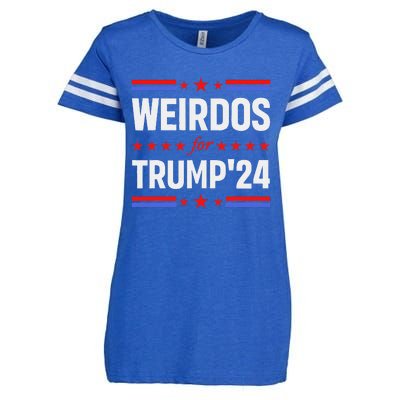 Weirdos For Trump 24 Funny Sarcastic Saying Enza Ladies Jersey Football T-Shirt