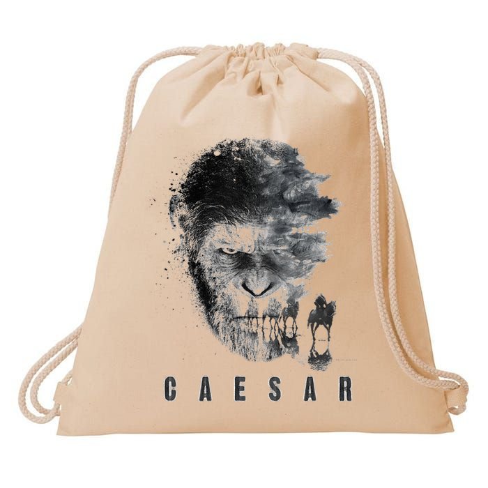War For The Planet Of The Apes Monochrome Caesar & Riders Drawstring Bag