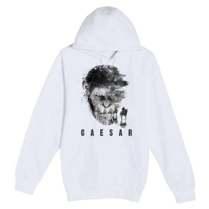 War For The Planet Of The Apes Monochrome Caesar & Riders Premium Pullover Hoodie