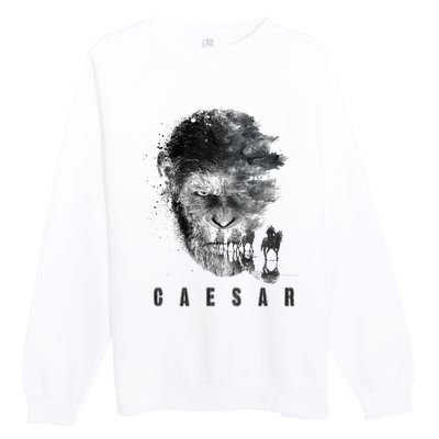 War For The Planet Of The Apes Monochrome Caesar & Riders Premium Crewneck Sweatshirt