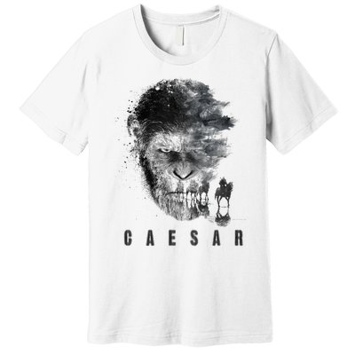 War For The Planet Of The Apes Monochrome Caesar & Riders Premium T-Shirt