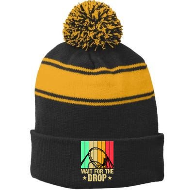 Wait For The Drop Stripe Pom Pom Beanie