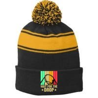 Wait For The Drop Stripe Pom Pom Beanie