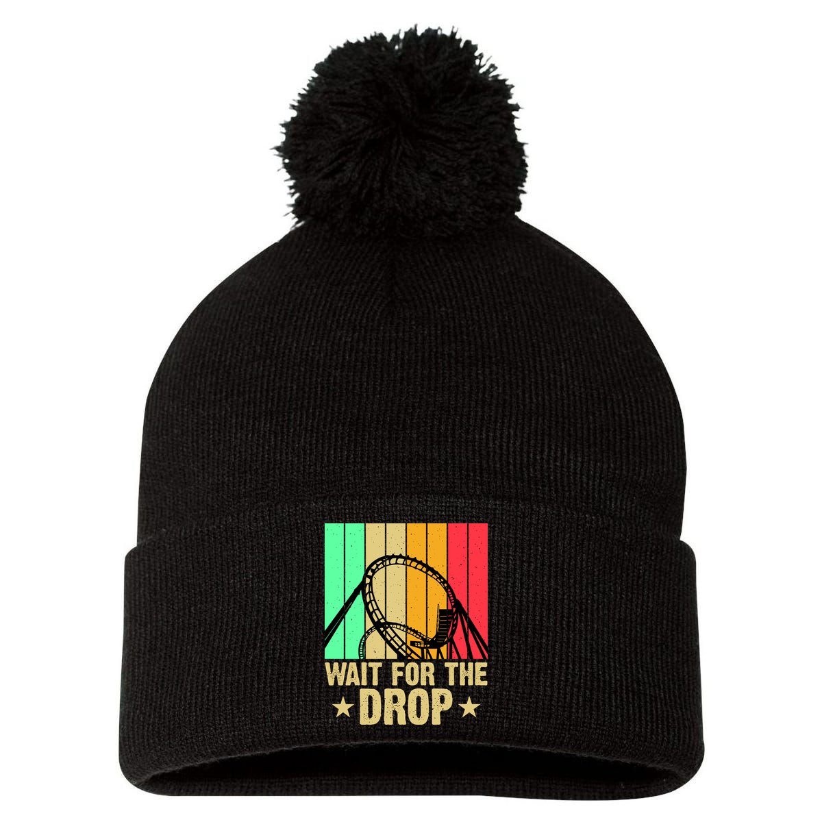 Wait For The Drop Pom Pom 12in Knit Beanie