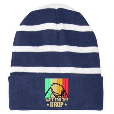 Wait For The Drop Striped Beanie with Solid Band