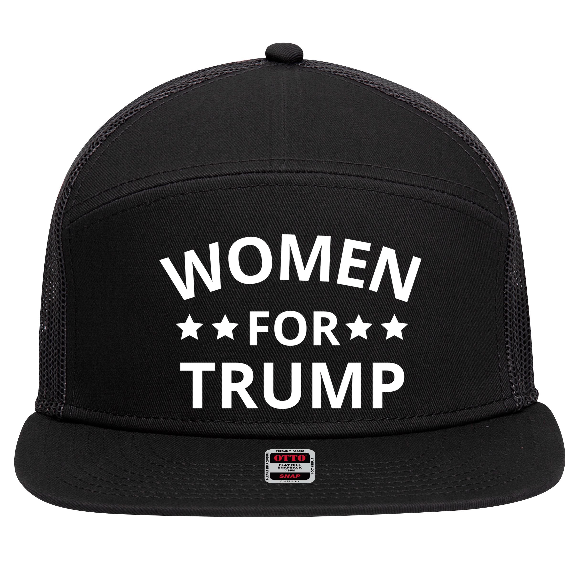 Women For Trump 7 Panel Mesh Trucker Snapback Hat