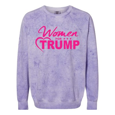 Women For Trump 2024 Women Colorblast Crewneck Sweatshirt