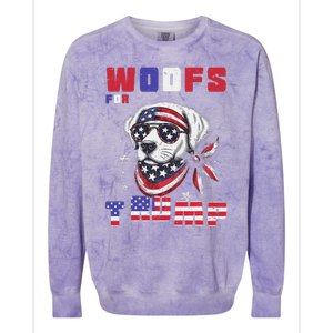 Woofs For Trump 2024 Dogs Republican Elections President Fun Colorblast Crewneck Sweatshirt