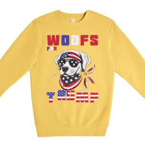 Woofs For Trump 2024 Dogs Republican Elections President Fun Premium Crewneck Sweatshirt