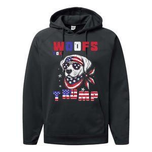 Woofs For Trump 2024 Dogs Republican Elections President Fun Performance Fleece Hoodie