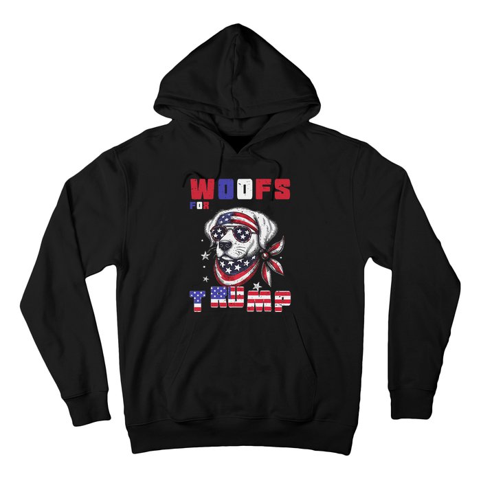 Woofs For Trump 2024 Dogs Republican Elections President Fun Hoodie