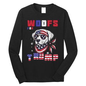 Woofs For Trump 2024 Dogs Republican Elections President Fun Long Sleeve Shirt