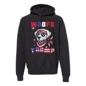 Woofs For Trump 2024 Dogs Republican Elections President Fun Premium Hoodie