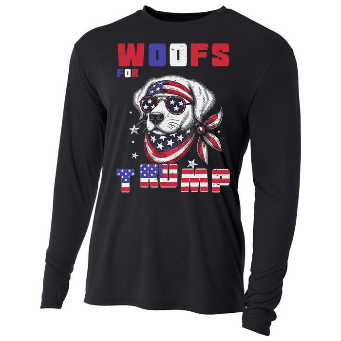 Woofs For Trump 2024 Dogs Republican Elections President Fun Cooling Performance Long Sleeve Crew