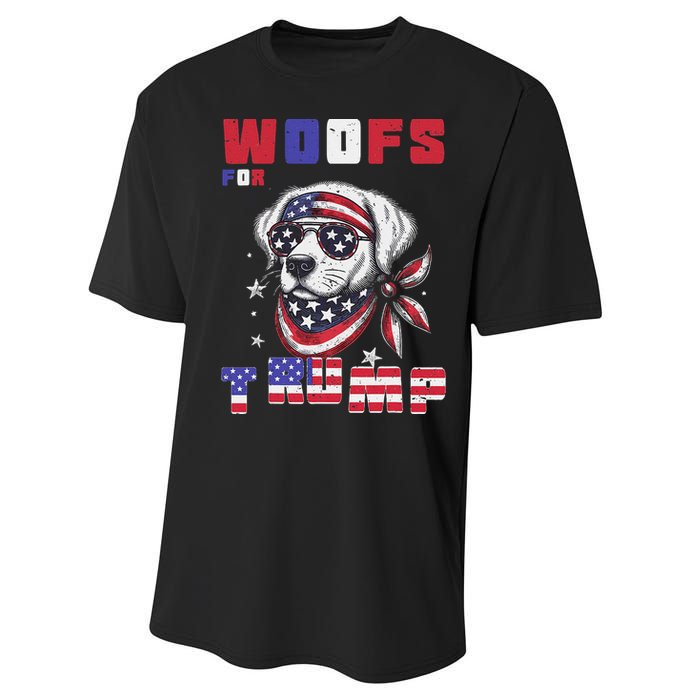 Woofs For Trump 2024 Dogs Republican Elections President Fun Performance Sprint T-Shirt