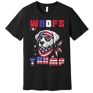 Woofs For Trump 2024 Dogs Republican Elections President Fun Premium T-Shirt