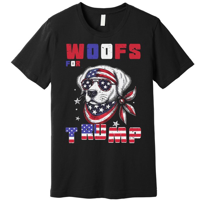 Woofs For Trump 2024 Dogs Republican Elections President Fun Premium T-Shirt