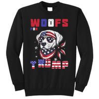 Woofs For Trump 2024 Dogs Republican Elections President Fun Tall Sweatshirt