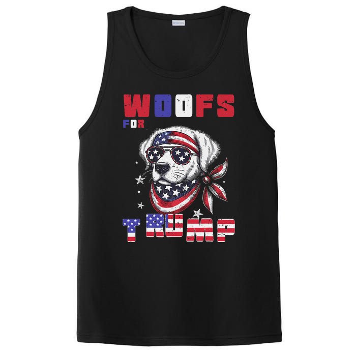 Woofs For Trump 2024 Dogs Republican Elections President Fun PosiCharge Competitor Tank