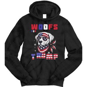 Woofs For Trump 2024 Dogs Republican Elections President Fun Tie Dye Hoodie