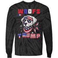 Woofs For Trump 2024 Dogs Republican Elections President Fun Tie-Dye Long Sleeve Shirt