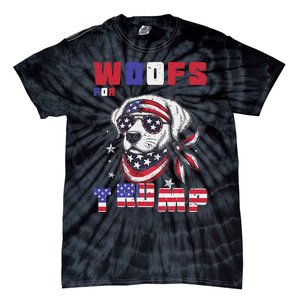 Woofs For Trump 2024 Dogs Republican Elections President Fun Tie-Dye T-Shirt