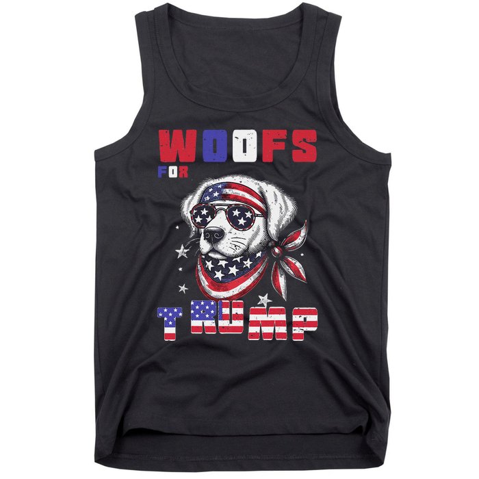 Woofs For Trump 2024 Dogs Republican Elections President Fun Tank Top