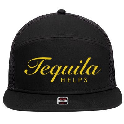 Women Funny Tequila Helps Gift For Tequila Lovers 7 Panel Mesh Trucker Snapback Hat