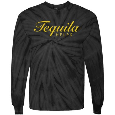 Women Funny Tequila Helps Gift For Tequila Lovers Tie-Dye Long Sleeve Shirt