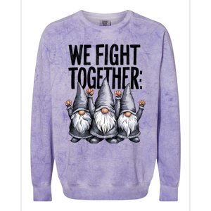 We Fight Together ParkinsonS Disease Awareness Month Gnomie Gift Colorblast Crewneck Sweatshirt