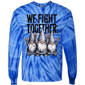 We Fight Together ParkinsonS Disease Awareness Month Gnomie Gift Tie-Dye Long Sleeve Shirt