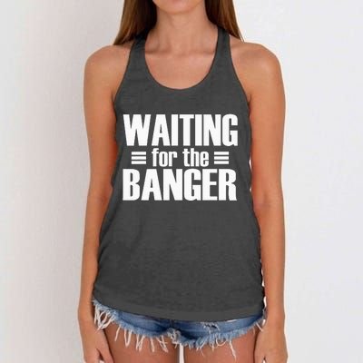 Waiting For The Banger Glitch Women's Knotted Racerback Tank