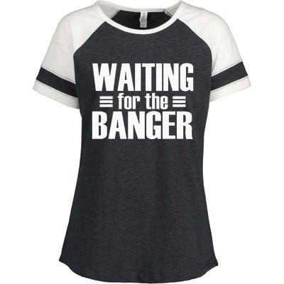 Waiting For The Banger Glitch Enza Ladies Jersey Colorblock Tee