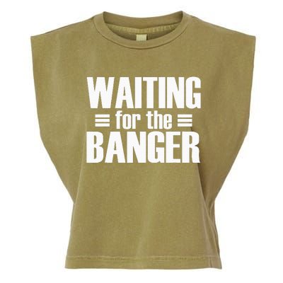 Waiting For The Banger Glitch Garment-Dyed Women's Muscle Tee