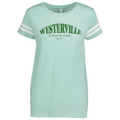 WESTERVILLE Friendliest Town In America Long Sleeve Enza Ladies Jersey Football T-Shirt