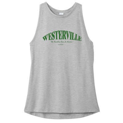 WESTERVILLE Friendliest Town In America Long Sleeve Ladies PosiCharge Tri-Blend Wicking Tank