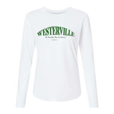 WESTERVILLE Friendliest Town In America Long Sleeve Womens Cotton Relaxed Long Sleeve T-Shirt