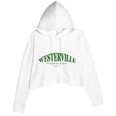 WESTERVILLE Friendliest Town In America Long Sleeve Crop Fleece Hoodie