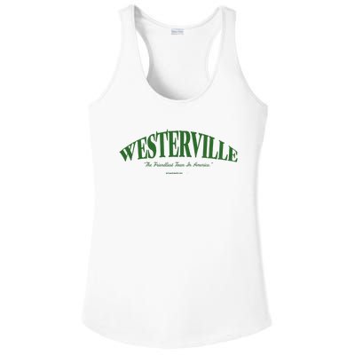 WESTERVILLE Friendliest Town In America Long Sleeve Ladies PosiCharge Competitor Racerback Tank